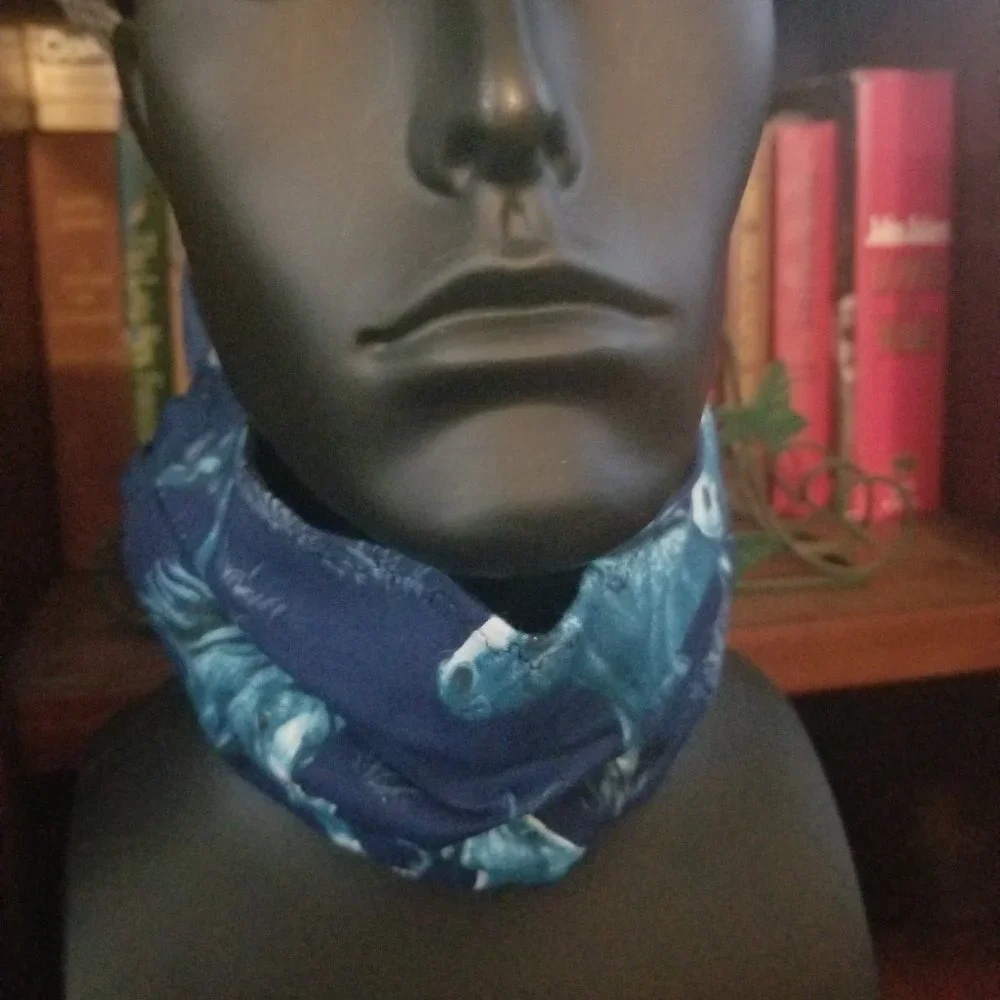 Adult Face Masks - Wilk Horses on Blue - Filter Pocket - Roomy - Breathable